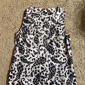 Talbots Black and White Animal Print Blouse